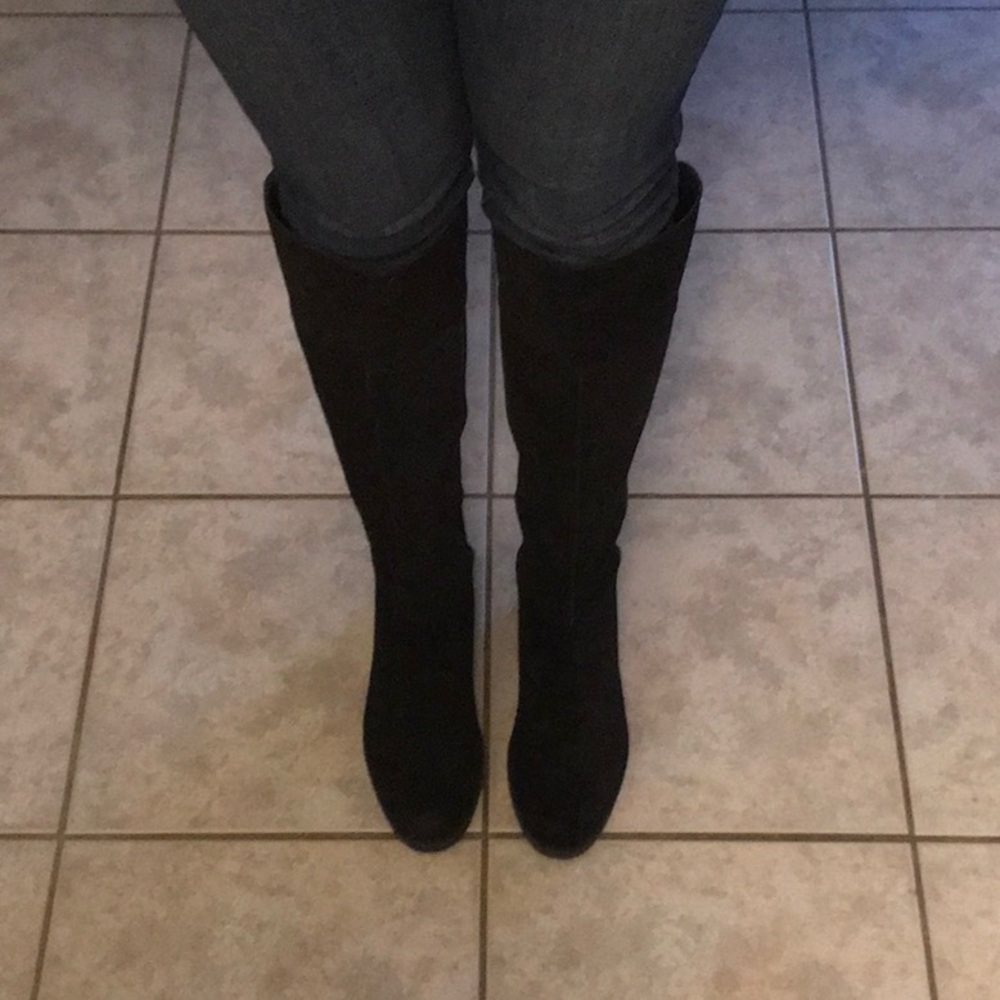 Franco Sarto Black Suede Knee High boots